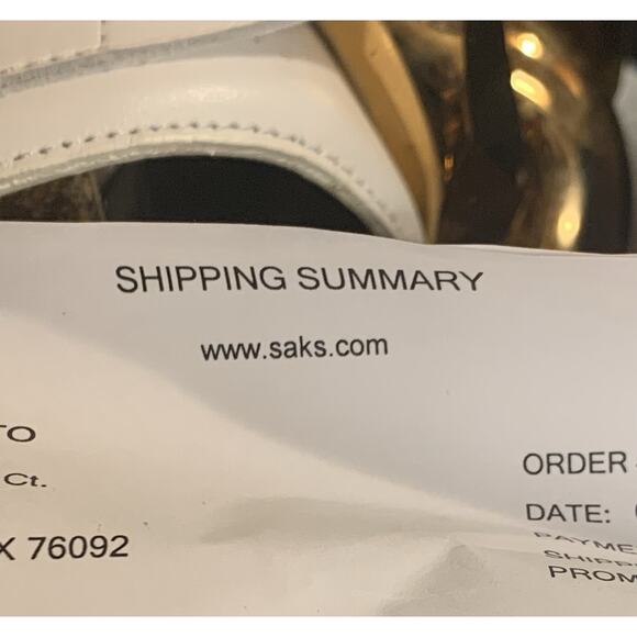 JW Anderson White Leather Gold Chain Slide Sandals Size 40 or US Size 9 - Picture 9 of 10